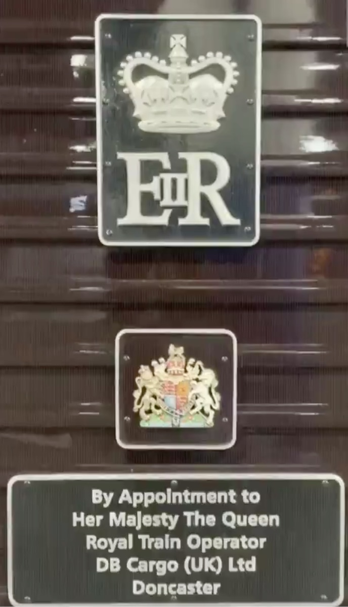 closeup of plaque on the royal train
