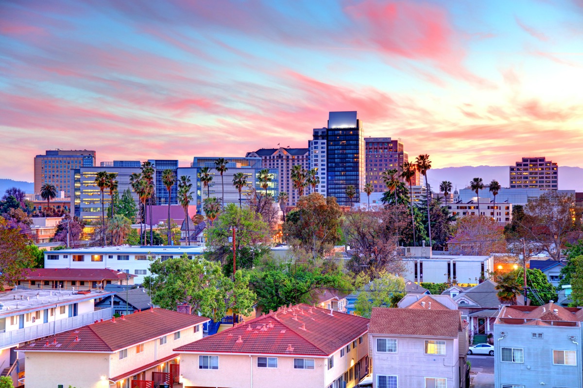cityscape photo of buildings and houses in San Jose, California at dusk