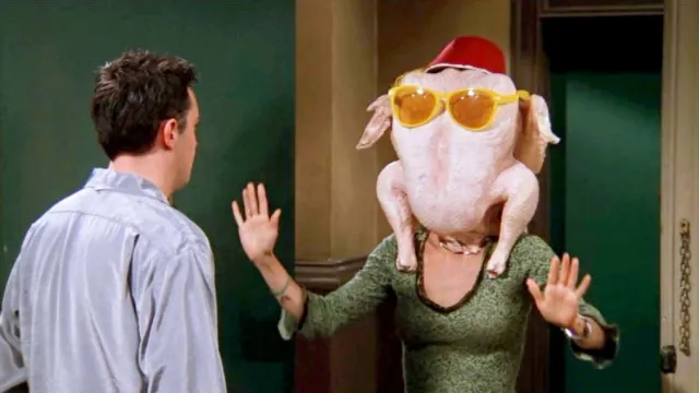 Monica on 'Friends' with turkey head