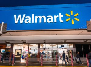 People shopping at Walmart in the evening, south San Francisco bay area