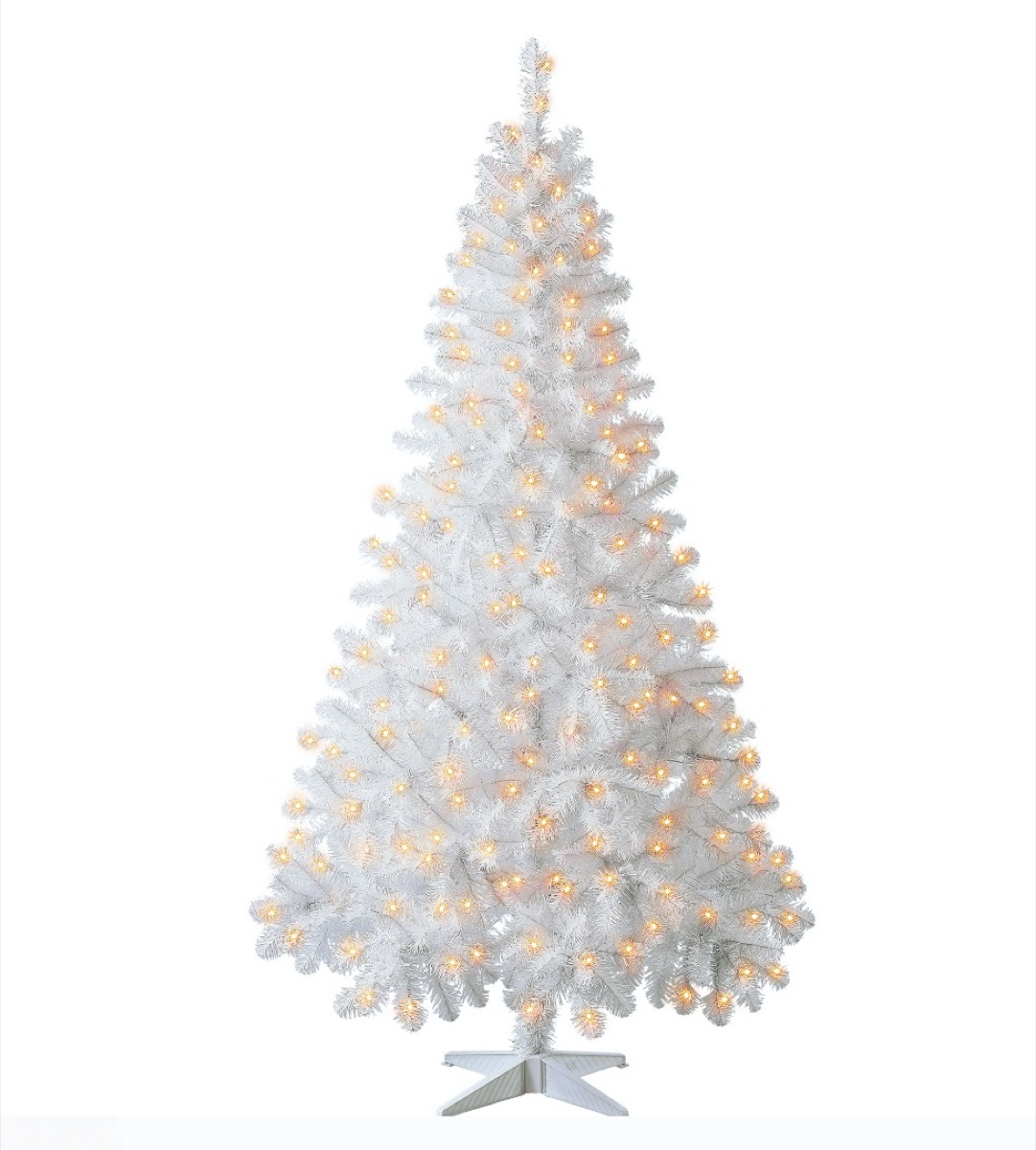 white artificial christmas tree with lights