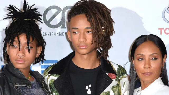 Jada Pinkett Smith with children Willow and Jaden Smith at the 26th Annual Environmental Media Awards at Warner Bros in 2016