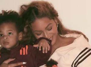 Beyonce with Sir, modeling Ivy Park