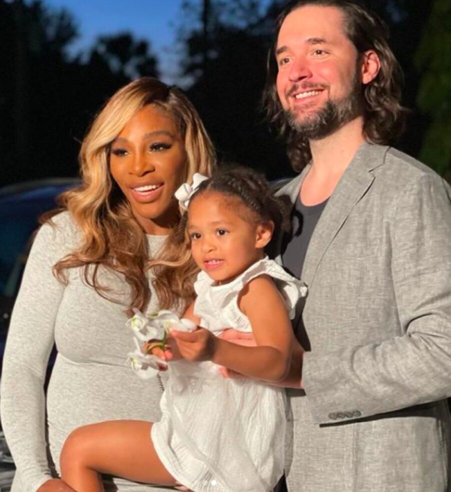 Serena Williams with husband Alexis Ohanian and daughter Alexis Olympia