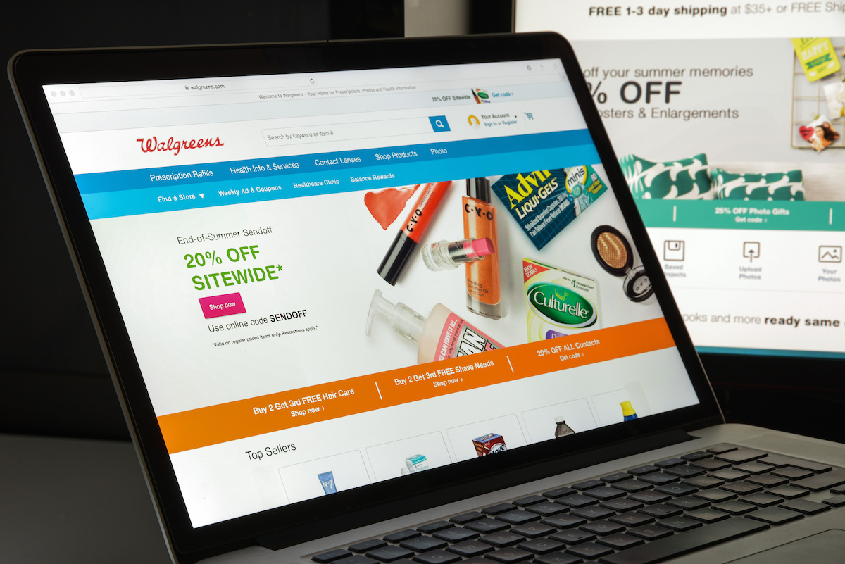 Walgreens website on a laptop