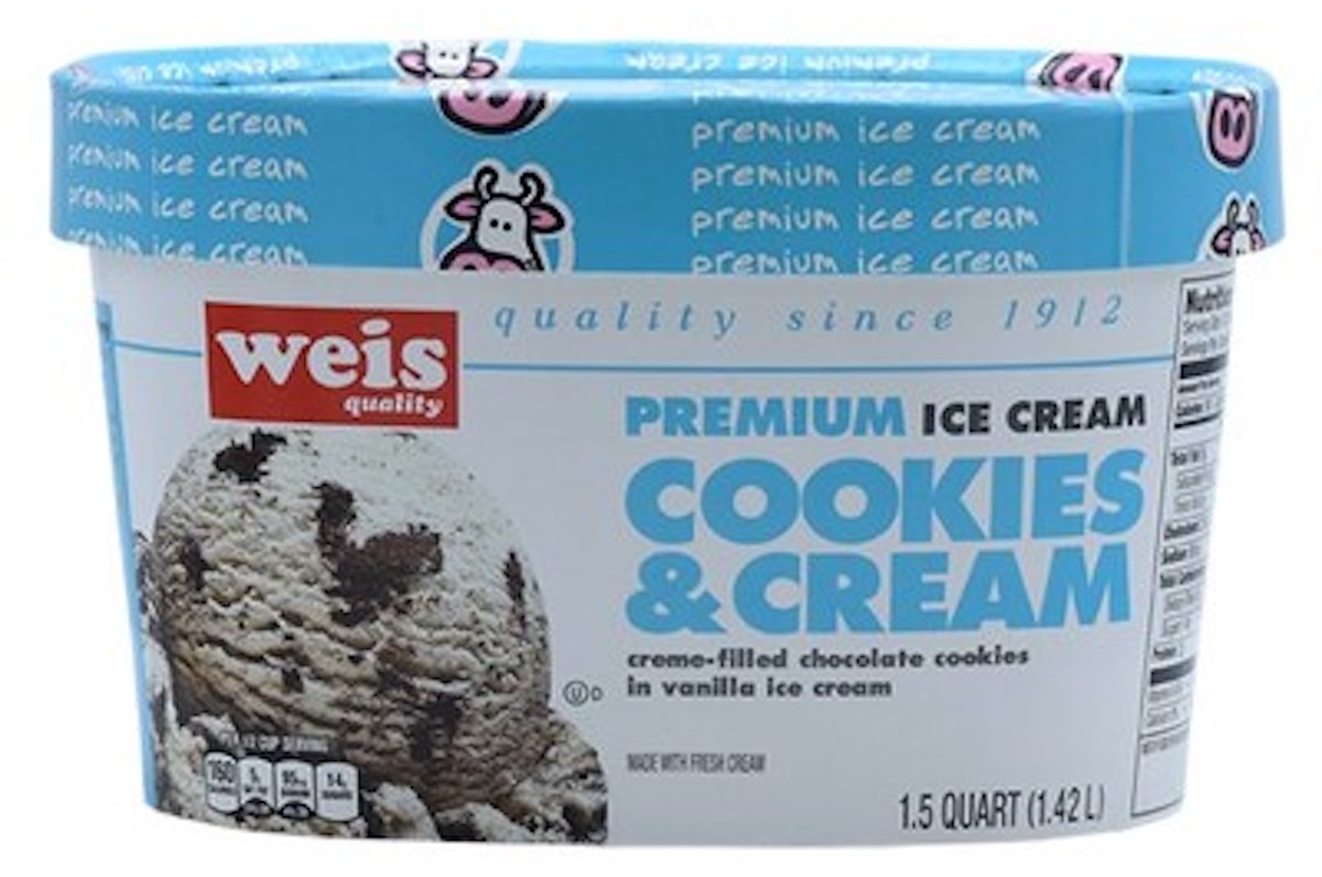 Weis Cookies and Cream recalled ice cream