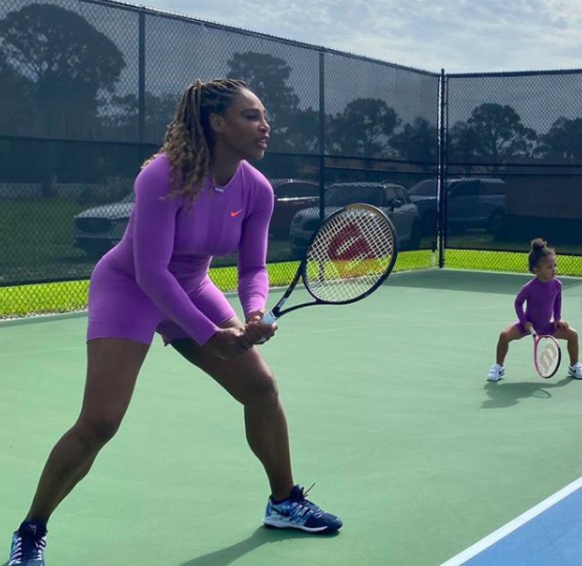 Serena Williams with daughter Alexis