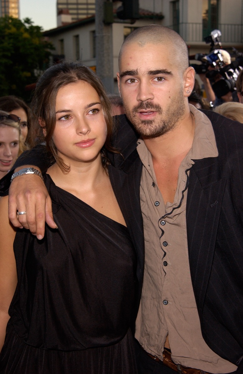 Colin Farrell and Amelia Warner at the premiere of 'American Outlaws' in 2001