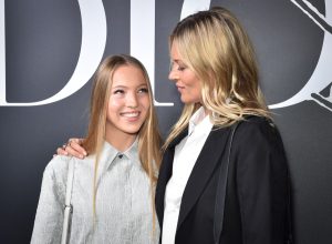 kate moss and lila moss on red carpet for dior