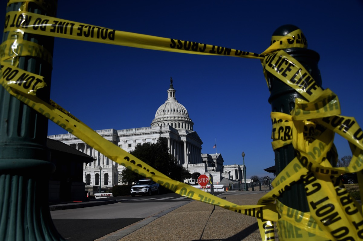 police tape outside us capitol building