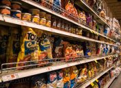 The Chips aisle in the grocery store aisle in Boston, Massachusetts.