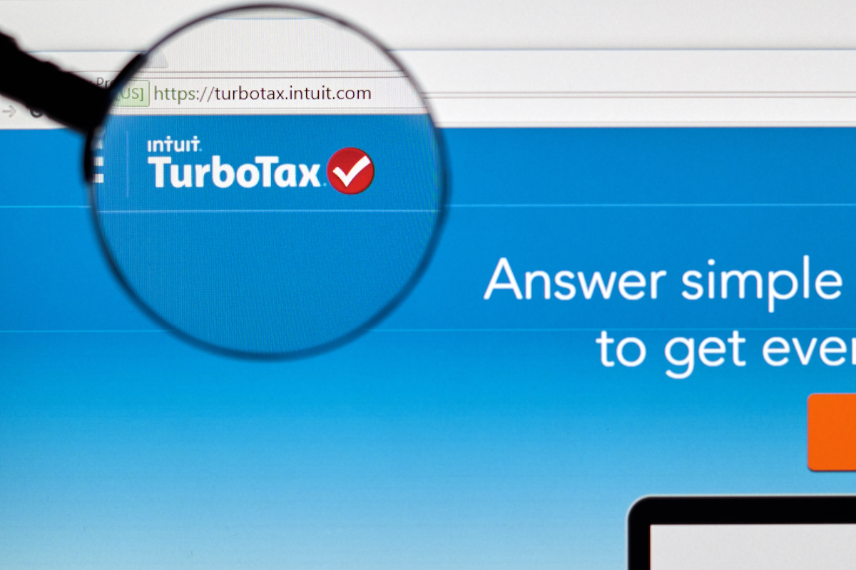 - Turbotax page under magnifying glass
