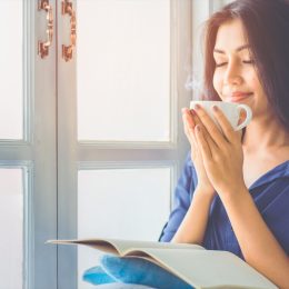 young woman drinking coffee