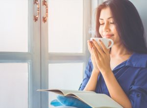 young woman drinking coffee