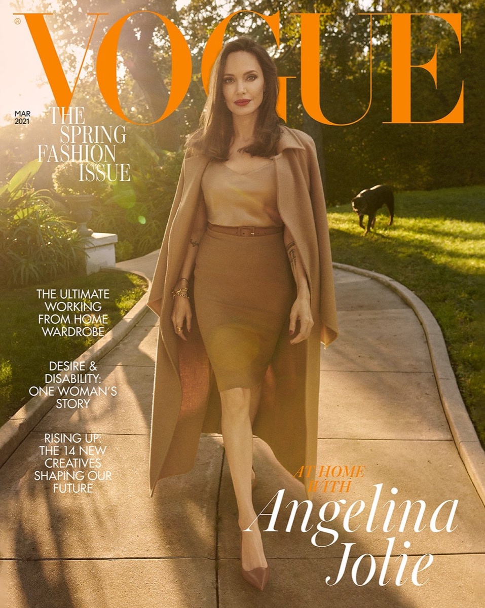 Angelina Jolie on the March 2021 cover of British Vogue 