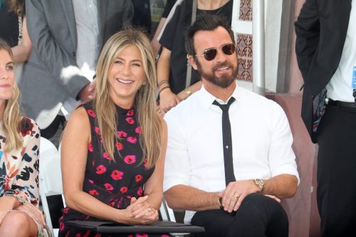 Jennifer Aniston and Justin Theroux and Jason Bateman's Hollywood Walk of Fame ceremony in 2017