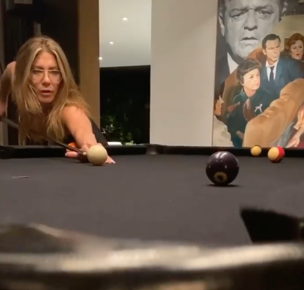 Jennifer Aniston playing pool
