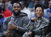 LeBron James and Savannah Brinson at the Ohio Scholastic Play-By-Play Classic in 2019