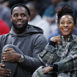 LeBron James and Savannah Brinson at the Ohio Scholastic Play-By-Play Classic in 2019