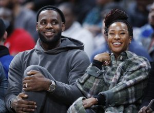 LeBron James and Savannah Brinson at the Ohio Scholastic Play-By-Play Classic in 2019