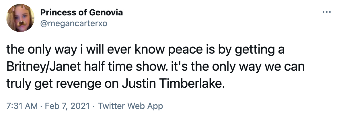 Timberlake tweet screenshot