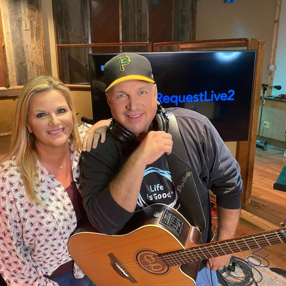 Trisha Yearwood and Garth Brooks pose together in a post on her Instagram