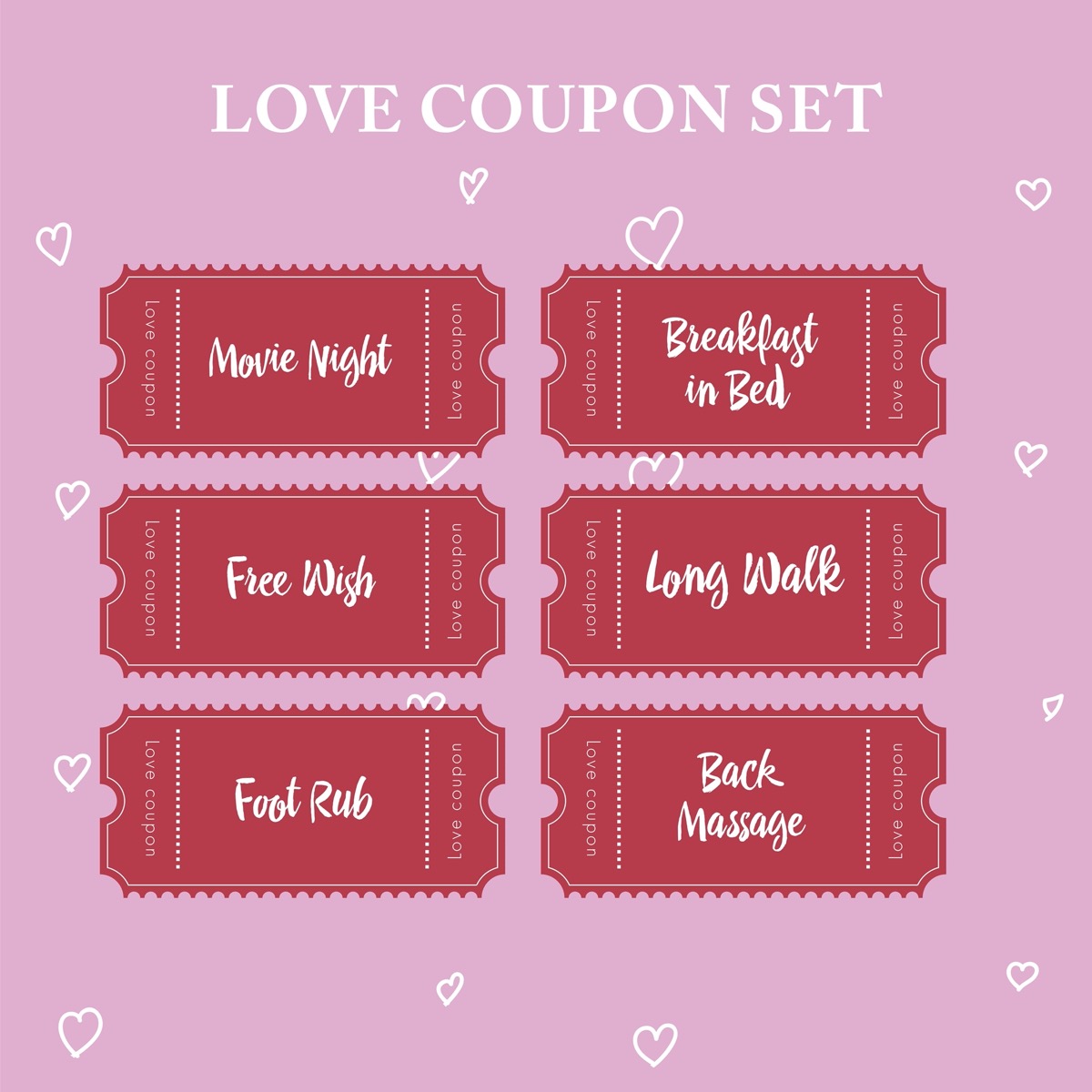 a love coupon set