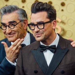 Eugene and Dan Levy at the Emmy Awards in 2019