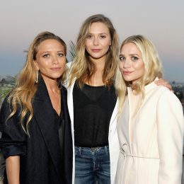 Designer Mary-Kate Olsen, actor Elizabeth Olsen, and designer Ashley Olsen attend Elizabeth and James Flagship Store Opening Celebration with InStyle at Chateau Marmont on July 26, 2016 in Los Angeles, California