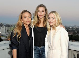 Designer Mary-Kate Olsen, actor Elizabeth Olsen, and designer Ashley Olsen attend Elizabeth and James Flagship Store Opening Celebration with InStyle at Chateau Marmont on July 26, 2016 in Los Angeles, California