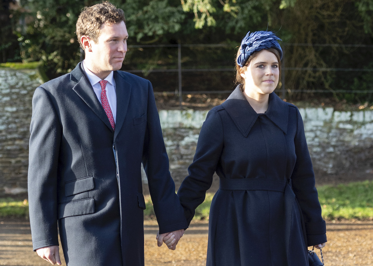 Princess Eugenie and Jack Brooksbank attend the Christmas Day Church service at Church of St Mary Magdalene on the Sandringham estate on December 25, 2019 in King's Lynn, United Kingdom. 