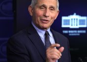 Anthony Fauci speaking at the White House press room