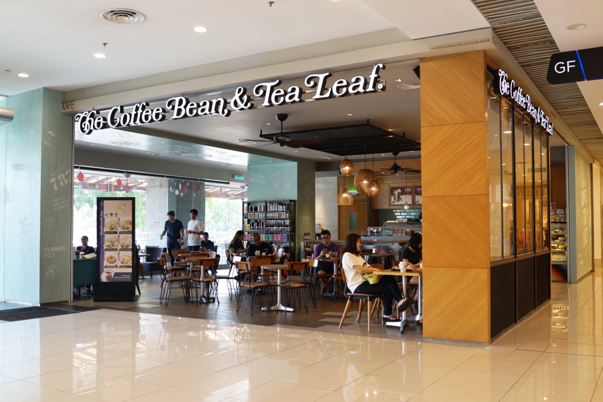 The Coffee Bean, & Tea Leaf shop in Queensbay Mall in Penang, Malaysia