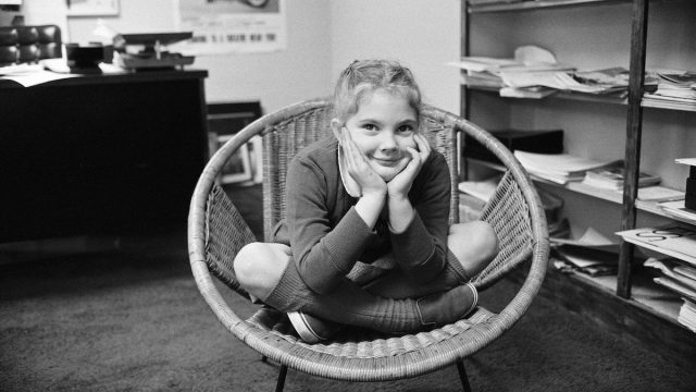 Seven year old child actress Drew Barrymore, the young star of the film E.T, 26th November 1982.