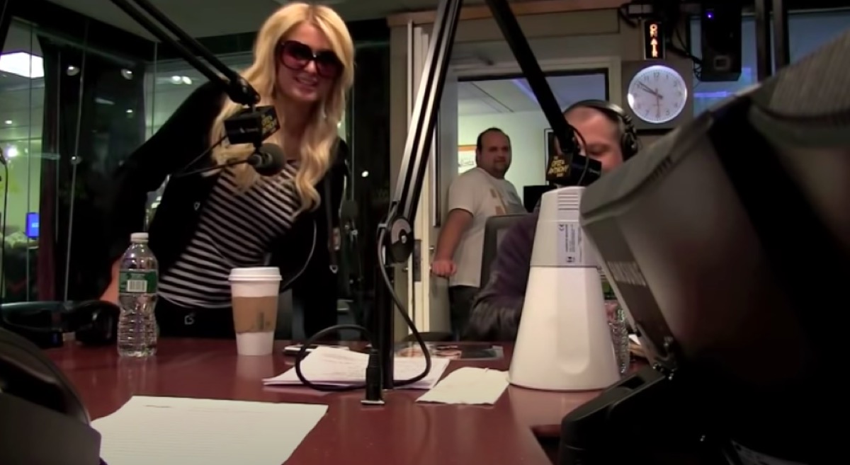 Paris Hilton during an interview with Opie and Anthony