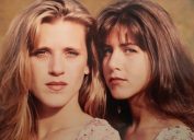 An old photo of Andrea Bendewald and Jennifer Aniston