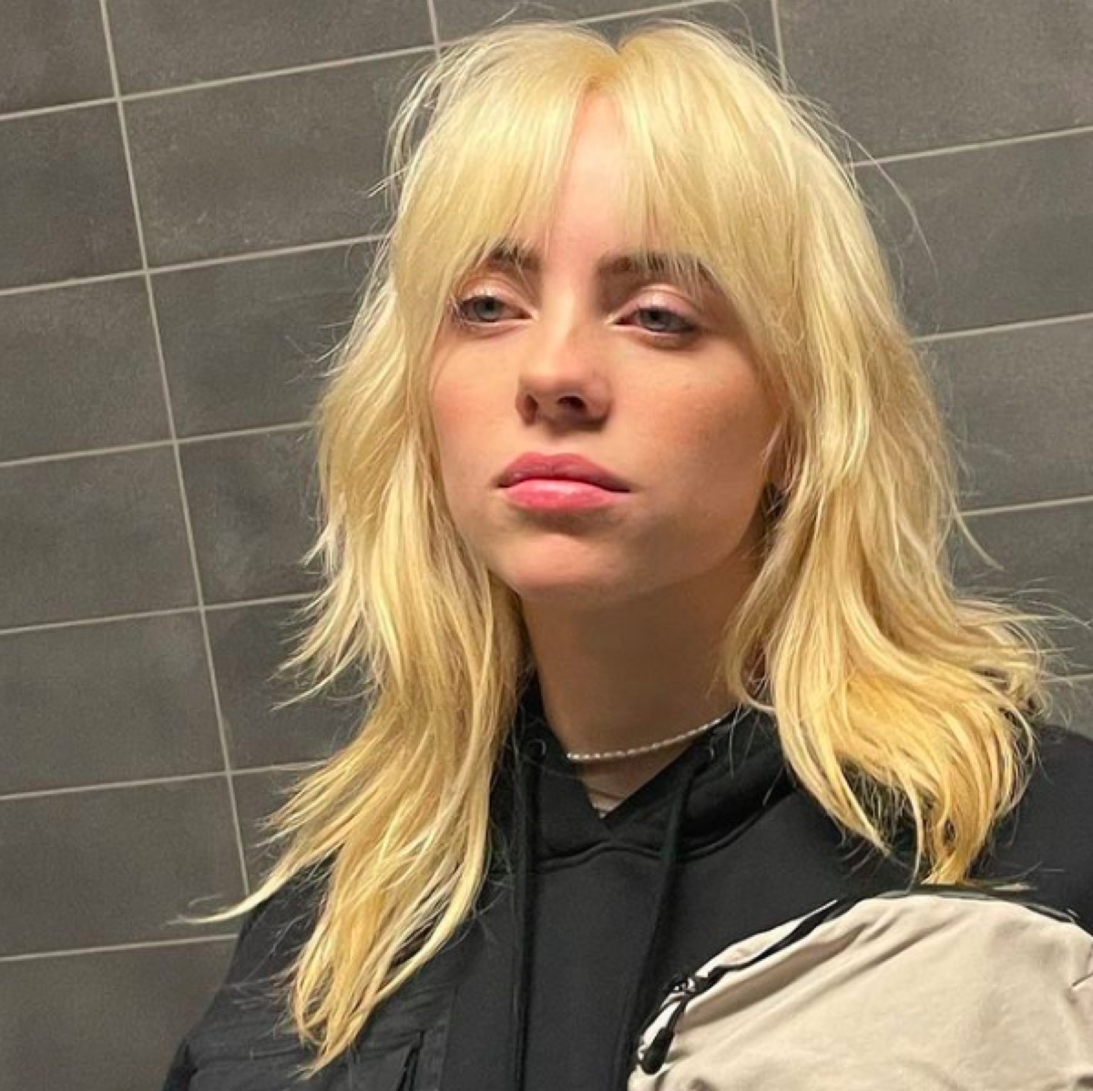 Billie Eilish with blonde hair on Instagram