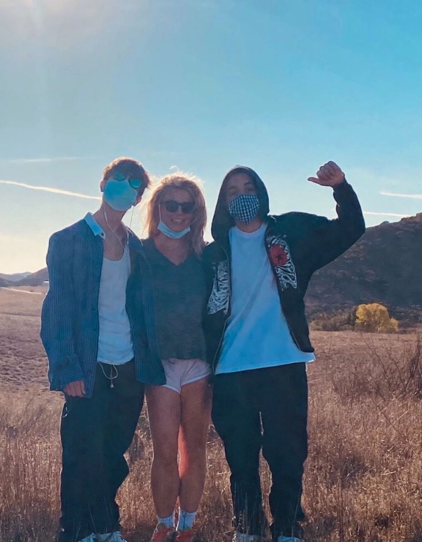 Britney Spears and her sons on Instagram