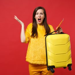 Frustrated female traveler