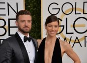 Justin Timberlake and Jessica Biel at the 2017 Golden Globe Awards