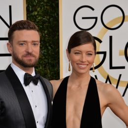 Justin Timberlake and Jessica Biel at the 2017 Golden Globe Awards