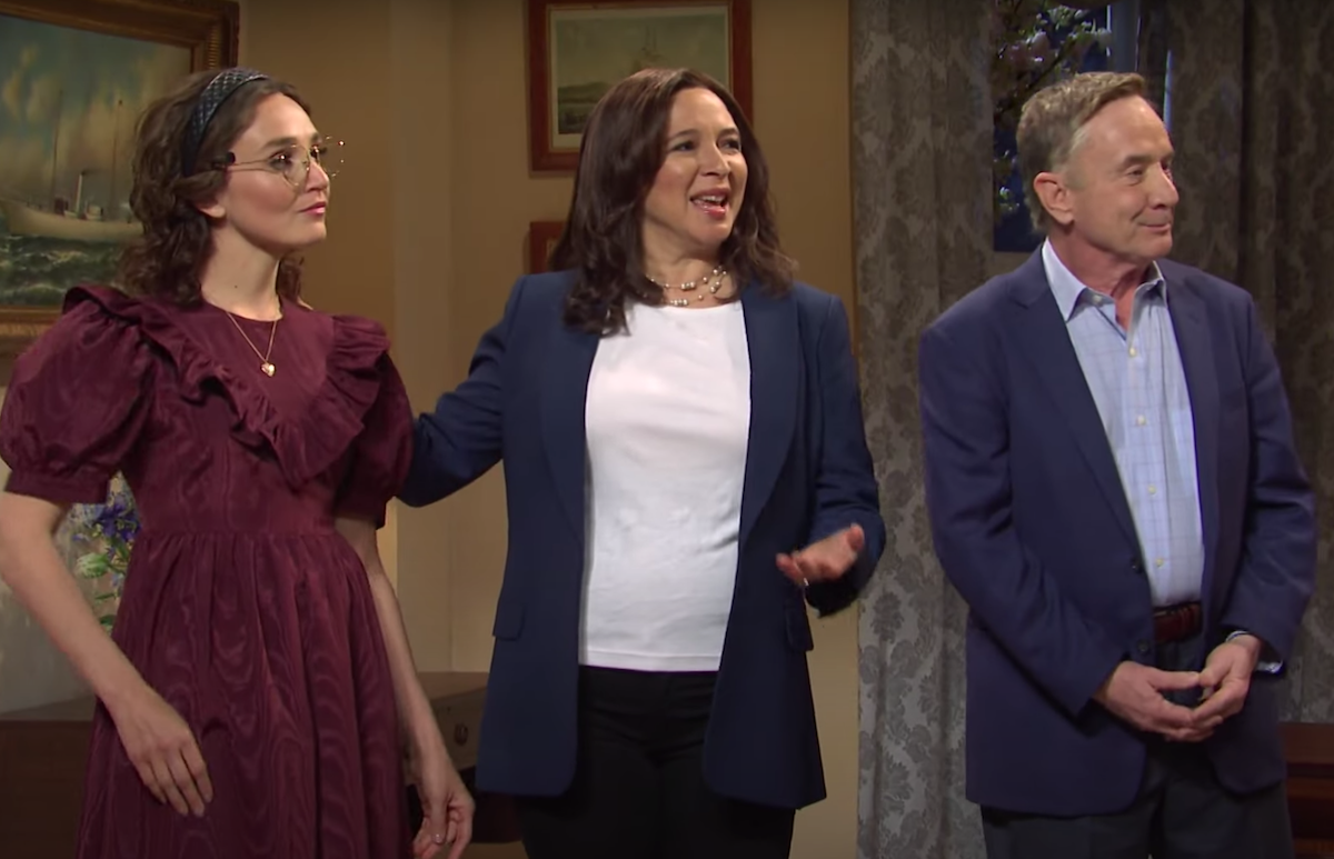 Chloe Fineman, Maya Rudolph, and Martin Short on "SNL"