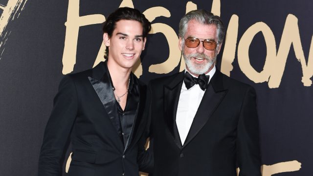 Paris and Pierce Brosnan at the 2019 Fashion for Relief show