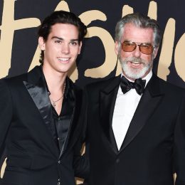 Paris and Pierce Brosnan at the 2019 Fashion for Relief show