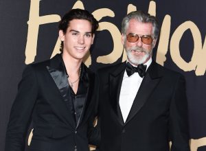 Paris and Pierce Brosnan at the 2019 Fashion for Relief show