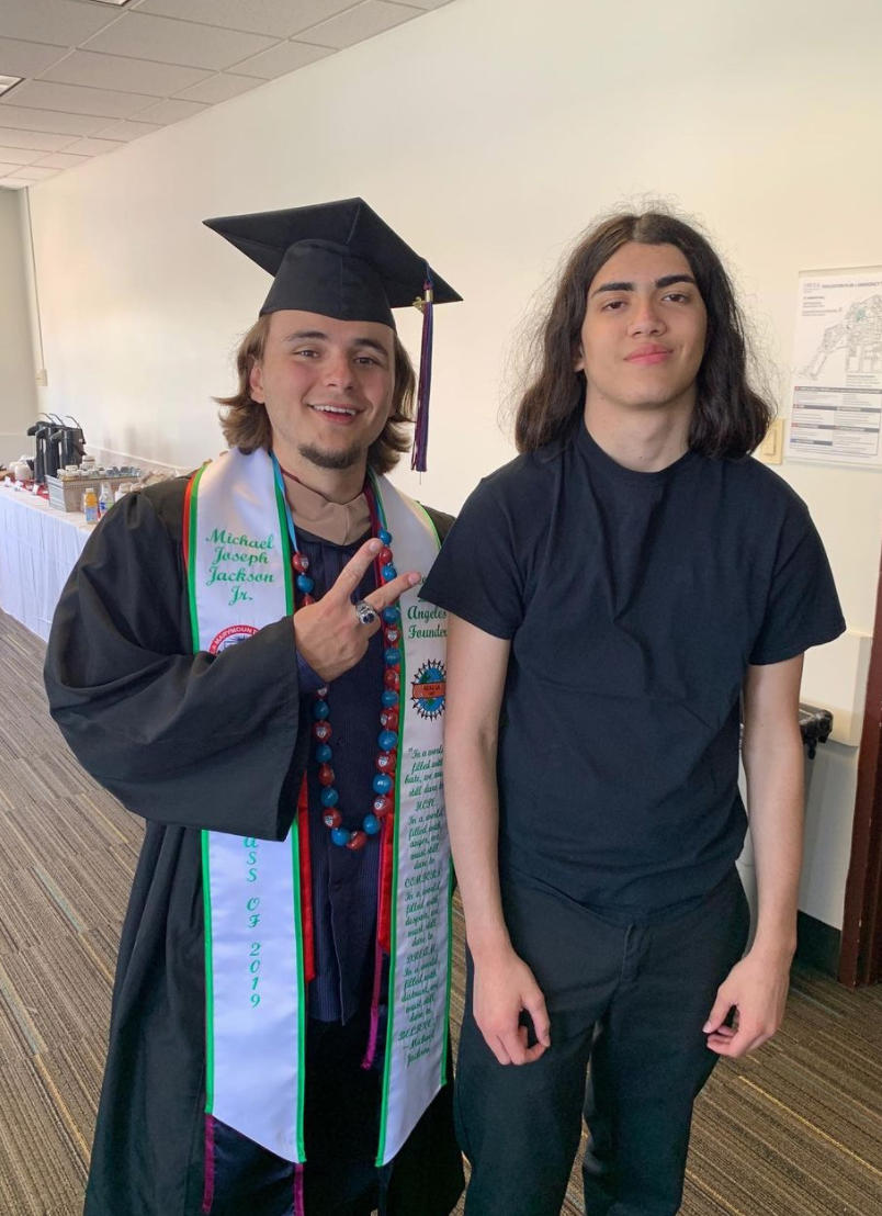 Prince and Bigi Jackson at Prince's college graduation in 2019