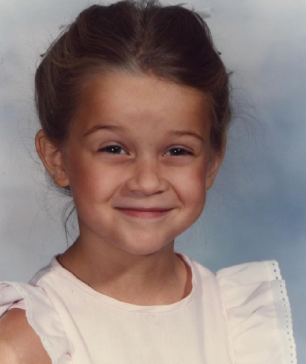 Reese Witherspoon as a child in a school photo