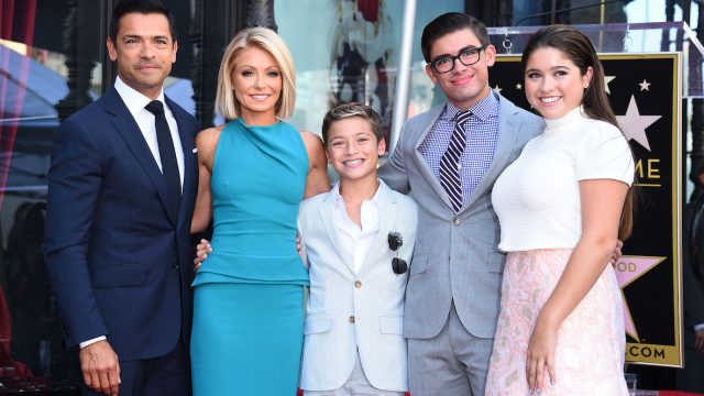 Kelly Ripa, Mark Consuelos, and their kids at her Hollywood Walk of Fame ceremony in 2015