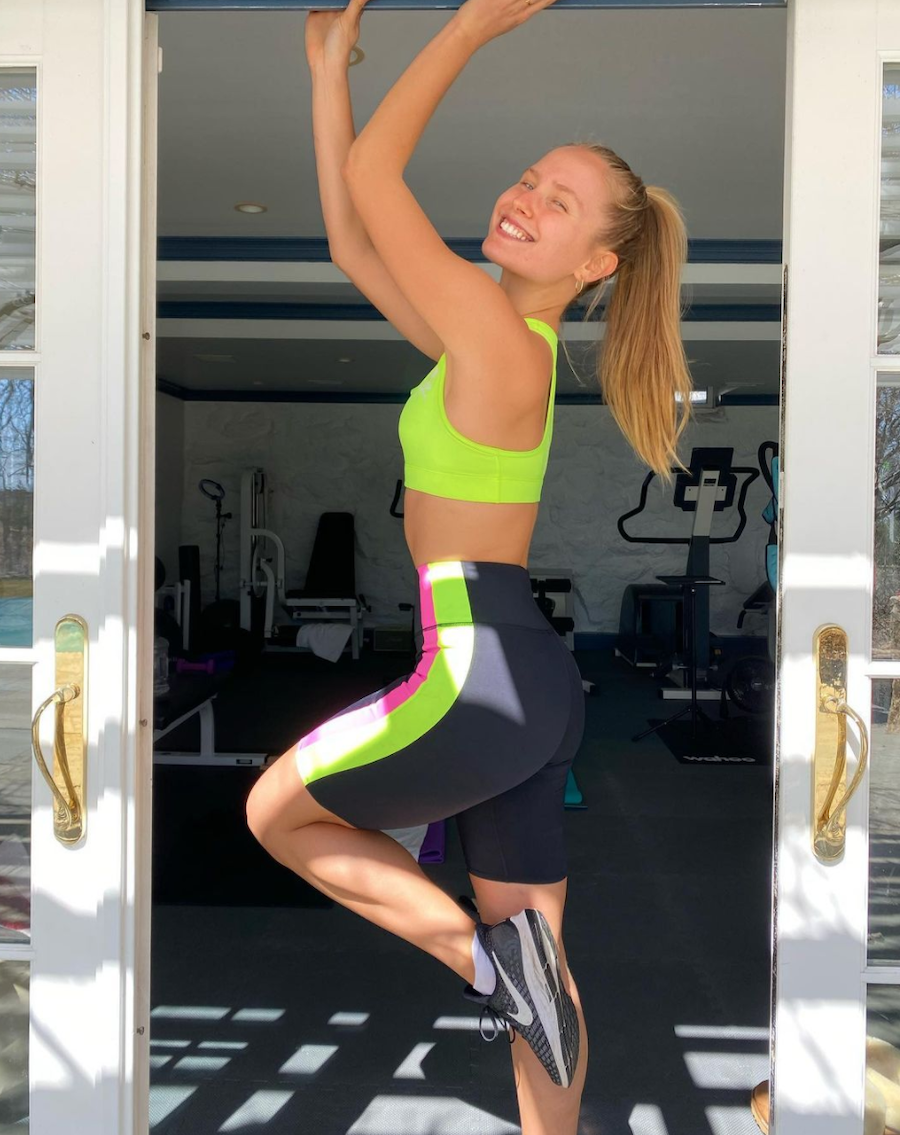 Sailor Brinkley-Cook posing in workout clothes on her Instagram