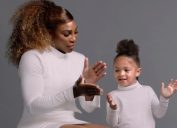 Serena Williams with daughter Olympia in Stuart Weitzman shoe campaign